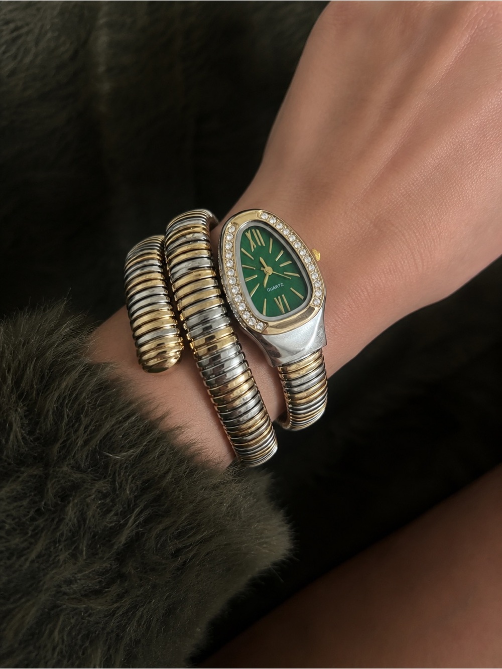 Two-Tone Wrap Watch